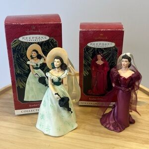 Lot of 2 - Hallmark Ornaments "SCARLETT O'HARA" Series  #1 - 1997 / #2 - 1998